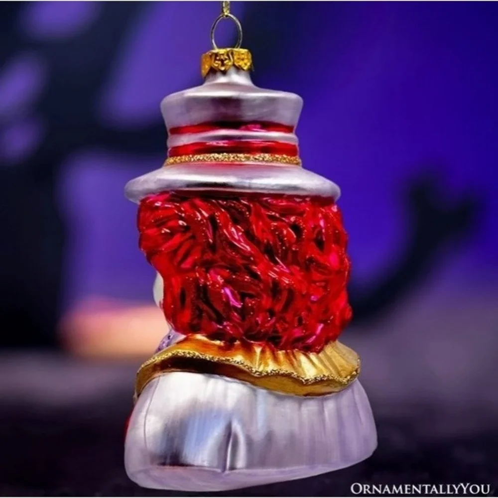 Vintage Style Halloween Horror Clown Head‎ Blown Glass Christmas Ornament